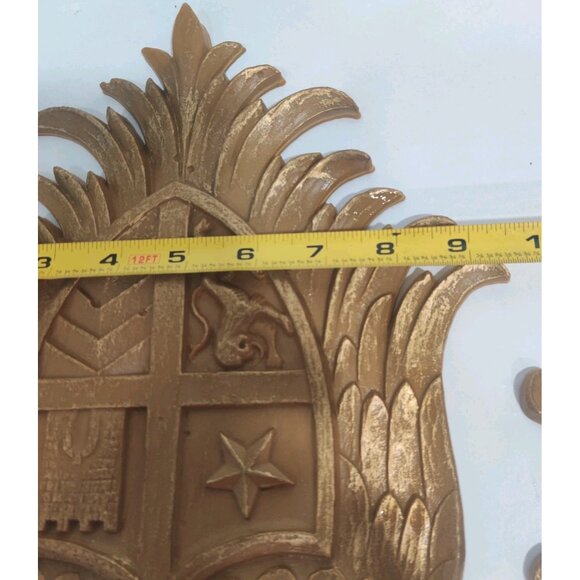 2 Vtg Syroco Decor Knight Coat of Arms Eagle Wall Plaque 7248 & 7249 14.5x9.5" - Picture 16 of 16